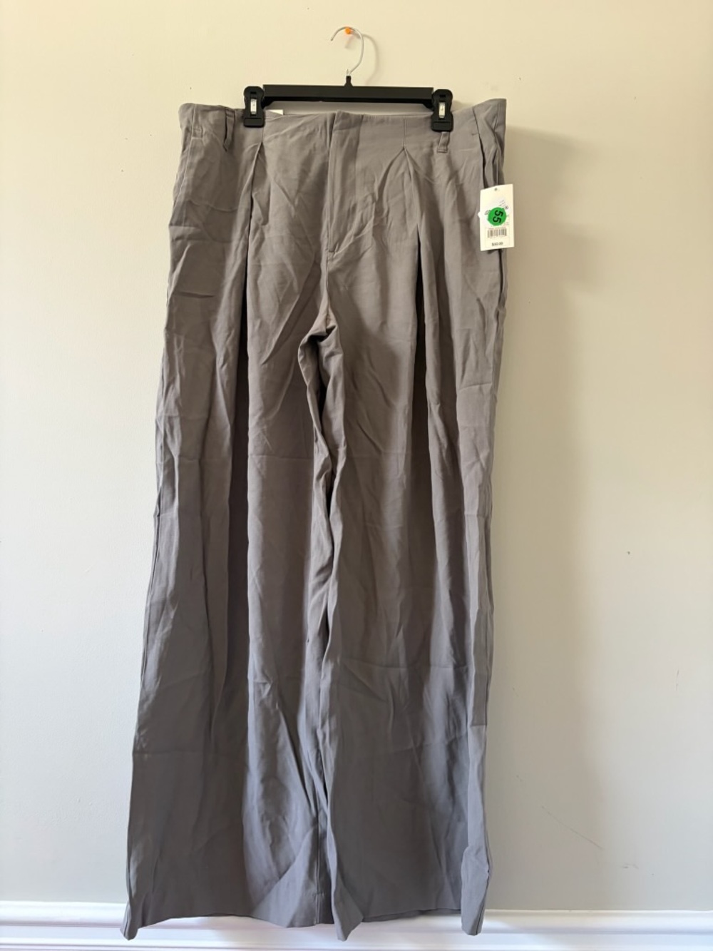 A New Day Men's Gray High Waisted Wide Leg Pants - Classic Casual Trousers